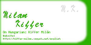 milan kiffer business card