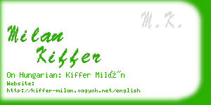 milan kiffer business card